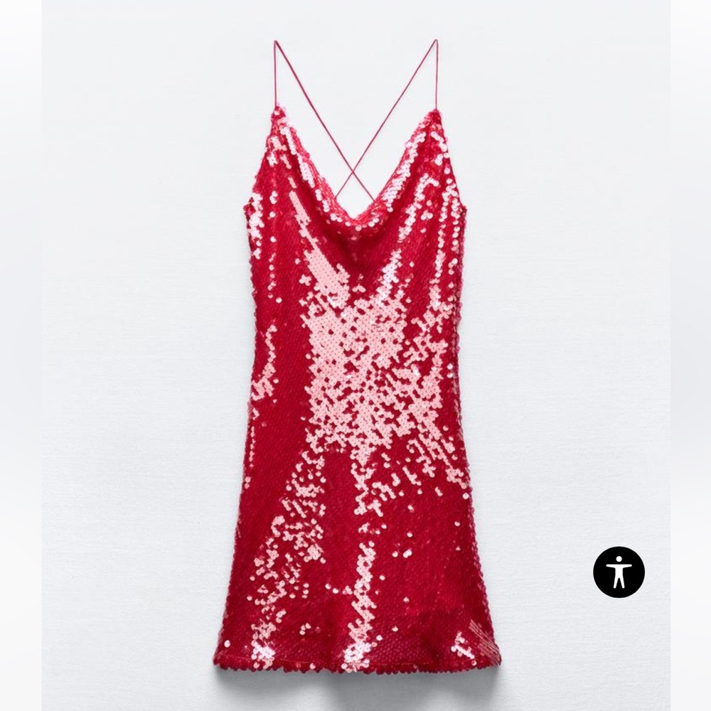 Zara hot pink sequin mini dress - new with tags!